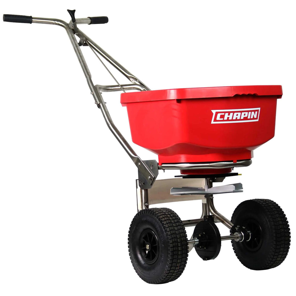 Chapin 8901A: 50-pound Poly Hopper Landscape Broadcast Spreader with Rear Baffle - Chapin International
