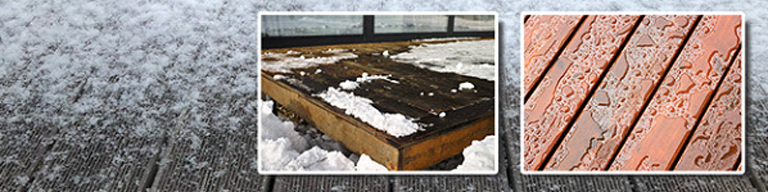 Snowy and wet decking