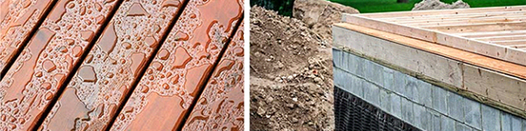 Sealing decks, foundations, and hardscaping