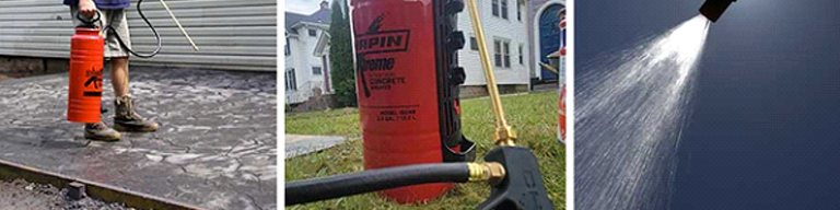 Spraying hardscaping and concrete with Chapin industrial sprayers