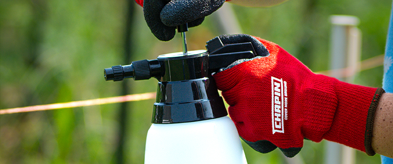 Chapin 10031 sprayer outside spraying gardens