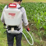 Chapin 61800 in field, spraying corn