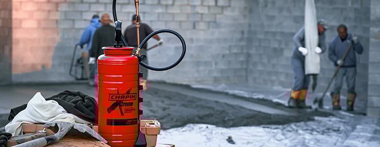Chapin Xtreme Concrete & Industrial Sprayer on job site