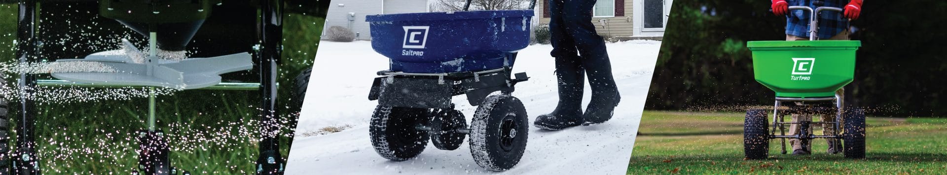 Chapin turf and salt spreaders, SaltPro and TurfPro spreaders