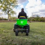 Chapin 89620B tow behind spreader spreading grass seed