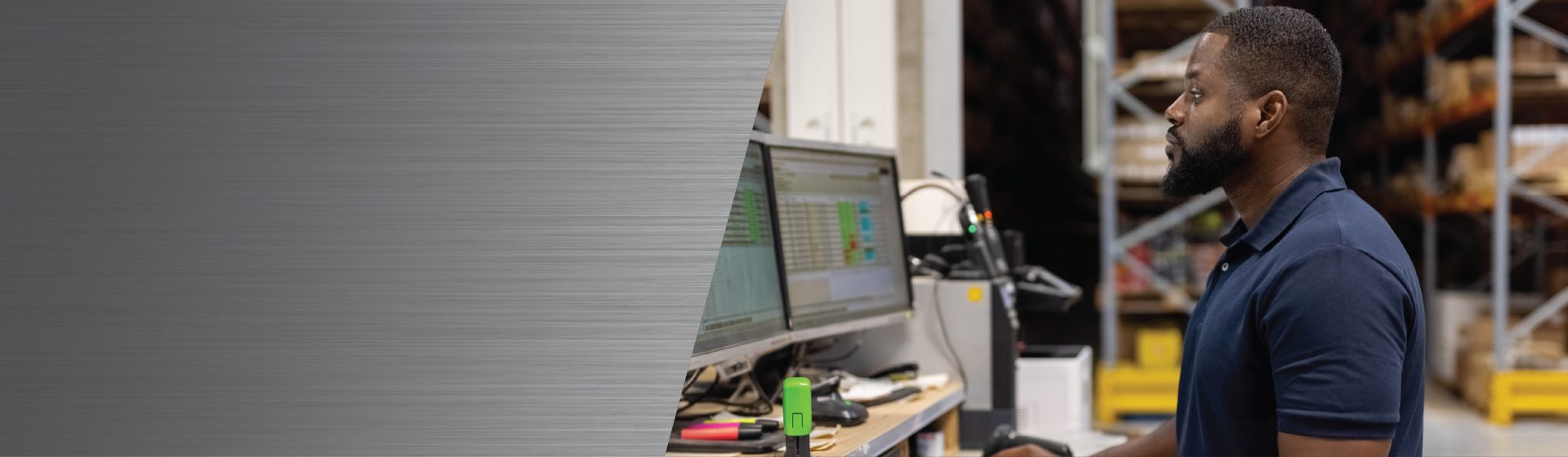 Careers at Chapin - Explore careers - man working at a computer workstation on a factory floor